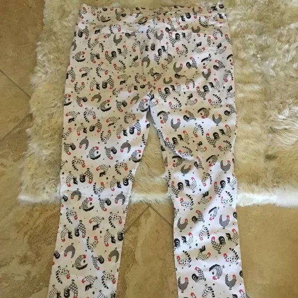 Unique Vintage rooster  print  pants and top set size 3x and 2x  New (fits 2x) - Picture 2 of 7